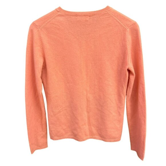 Charter Club Women's 2-Ply Orange Pink Cashmere Sweater Small Academia Preppy - Picture 3 of 3